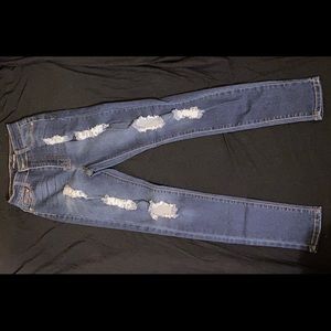 Distressed jeans dark denim